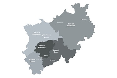 Karte der Einsatzgebiete NRW - STRABAG