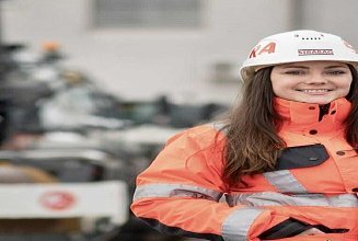 Image of an employee outside