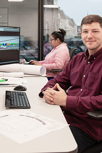 Man sitting at a desk in the office