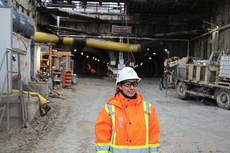 Lilian on the construction site