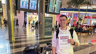 Man at the airport in Muscat, Oman