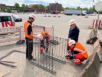 Bewehrung verrödeln für das Fundament