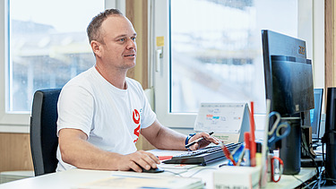Foreman working in Office 