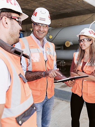 Photo d'un collègue sur le chantier