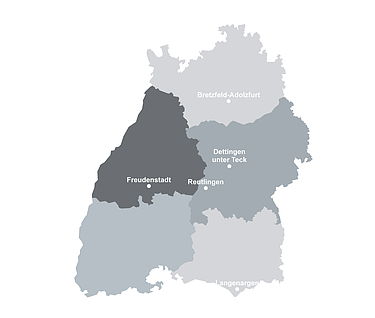 Karte der Direktion Baden-Württemberg