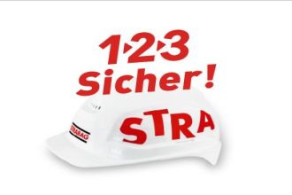 STRABAG Helm mit rotem Schriftzug 