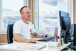 Foreman working in Office 