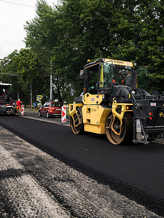 road construction site machine