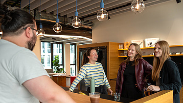 Linda with three colleagues