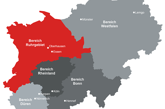 STRABAG Karte - Bereich Ruhrgebiet