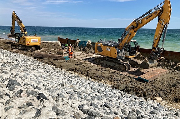 Baustelle am Strand