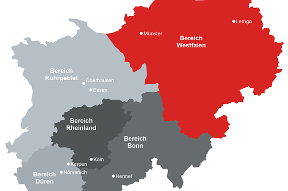 STRABAG Karte - Bereich Westfalen